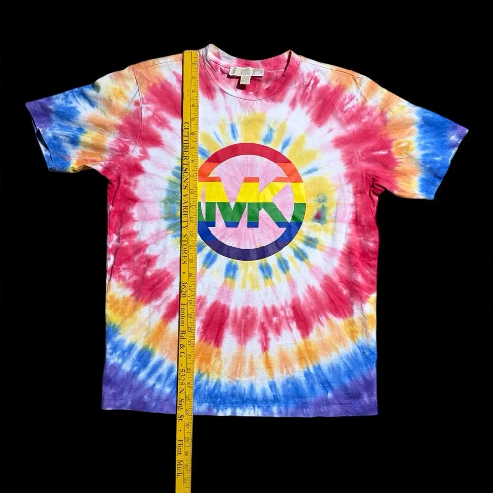 Michael Kors Red and Yellow Tie-Dye Shirt - Picture 5 of 11